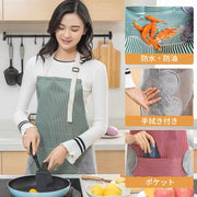 エプロン 前掛け キッチンエプロン 胸当てエプロン 首掛けエプロン レディース 手拭き付き ストライプ ポケット付き おしゃれ かわいい 汚れ防止 掃除 家事 料理 日用品雑貨 女性用