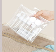 トラベルボトル 11点セット 詰め替え容器 空容器 スプレーボトル 化粧水 乳液 メイク道具 ケア用品 クリーム 持ち歩き 携帯 旅行 お泊り クリアポーチ付き