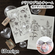 クリアカプセルチャーム クリアカプセル 同デザイン5個セット 空カプセル アクセサリーパーツ チャーム キーホルダー バッグチャーム カスタム 球体 ハート 手芸 ハンドメイド 手作り クリア 透明 収納 保管 シンプル 便利 多用途