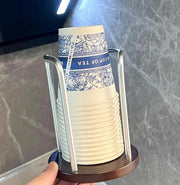 紙コップホルダー 紙コップスタンド 紙コップ収納 カップディスペンサー 使い捨てカップ用 置き型 卓上 木製 おしゃれ シンプル オフィス 家庭