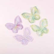 ワッペン 6個セット アップリケ 刺繍パーツ 手芸用品 手作り ハンドメイド モチーフ 蝶々 ちょうちょ型 バタフライ キュート きれいめ 上品 おしゃれ かわいい シンプル アクセント 飾り 装飾 補修 縫い付け 裁縫材料 素材 カラフル