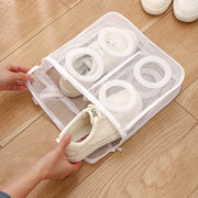 洗濯ネット くつ用 シューズネット 型崩れ防止 洗濯用品 家庭用 ランドリー 丸洗い 網 あみ ファスナータイプ 運動靴 スニーカー スリッパ 干せる