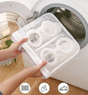 洗濯ネット くつ用 シューズネット 型崩れ防止 洗濯用品 家庭用 ランドリー 丸洗い 網 あみ ファスナータイプ 運動靴 スニーカー スリッパ 干せる