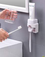 歯ブラシスタンド 歯磨き粉ディスペンサー 歯ブラシ立て 歯ブラシホルダー 歯磨き粉絞り器 歯ブラシ 歯磨き粉 壁掛け 洗面所 浴室 便利 おしゃれ