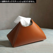 ティッシュケース ティッシュカバー レザー調 三角形 大容量 軽量 防水 卓上 机上 ソフトパック 無地 おしゃれ インテリア