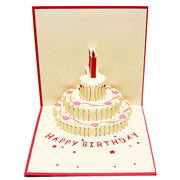 バースデーカード グリーティングカード ポップアップカード 手紙 誕生日 記念日 お祝い HAPPY BIRTHDAY 飛び出す 立体 3D ケーキ ロウソク メッセージ かわいい