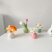花瓶 花器 フラワーベース 陶器 置物 丸型 ラウンド サークル セラミック フラワーアレンジメント インテリア リビング 玄関 客間 装飾 飾り シンプル お洒落 かわいい