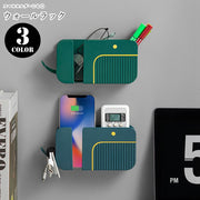 ウォールラック ウォールポケット ウォールフック スマホホルダー リモコンラック 小物入れ 壁面収納 収納グッズ 整理用品 インテリア小物 生活雑貨 日用雑貨 小型 コンパクト シール接着式 粘着式 長方形 横長 シンプル カジュアル 可愛い キュート おしゃれ