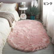 ラグ カーペット ラグマット 楕円形 80x160cm 無地 単色 もこもこ ふわふわ あったか 暖かい お洒落 シンプル 絨毯 じゅうたん 敷物 インテリア リビング 寝室