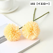 造花 フェイクフラワー 同色2本セット ピンポンマムモチーフ インテリア雑貨 人工 枯れない アレンジメント ディスプレイ 撮影 結婚式 パーティー 菊 キク 可愛い おしゃれ