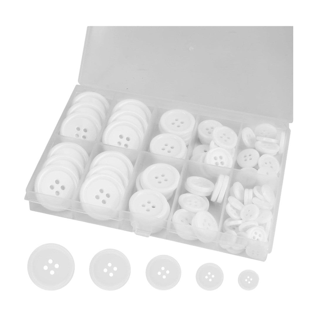 ボタン 100個入り 手芸 裁縫 ハンドメイド ハンドクラフト 手縫い 縫製材料 10mm 12.5mm 15mm 20mm 25mm 4つ穴 ぼたん