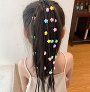 エクステ 三つ編み キッズ レディース ヒップホップ かんたん装着 ゴム付き ダンス ヘアアクセサリー ヘアアクセサリ カラフル編み込み つけ毛 発表会 コスプレ エクステンション 仮装 パーティー ヘアゴム 可愛い ポイントウィッグ