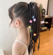 エクステ 三つ編み キッズ レディース ヒップホップ かんたん装着 ゴム付き ダンス ヘアアクセサリー ヘアアクセサリ カラフル編み込み つけ毛 発表会 コスプレ エクステンション 仮装 パーティー ヘアゴム 可愛い ポイントウィッグ