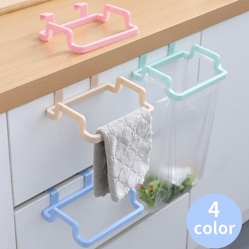 タオルハンガー 布巾掛け ゴミ箱ハンガー キッチン整理用品 収納用品 多機能 扉取り付け式 軽量 便利 ピンク ブルー グリーン ベージュ