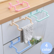 タオルハンガー 布巾掛け ゴミ箱ハンガー キッチン整理用品 収納用品 多機能 扉取り付け式 軽量 便利 ピンク ブルー グリーン ベージュ