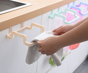 タオルハンガー 布巾掛け ゴミ箱ハンガー キッチン整理用品 収納用品 多機能 扉取り付け式 軽量 便利 ピンク ブルー グリーン ベージュ