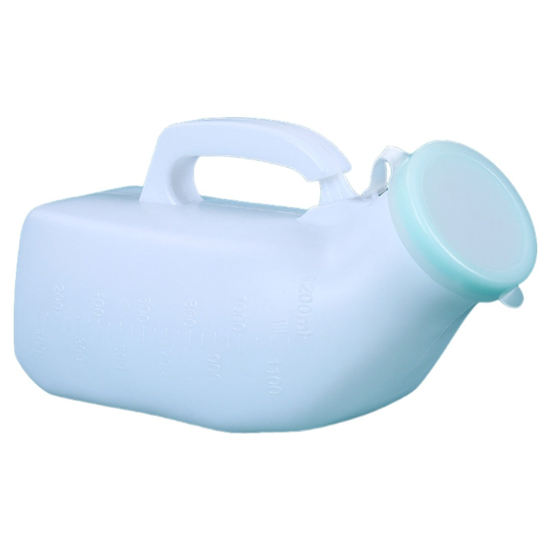 集尿器 男性用 尿瓶 尿器 小便器 携帯トイレ 蓋付き フタ付き 持ち手付き 1200ml 介護 トイレ シンプル 高齢者