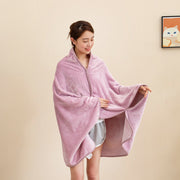 着る毛布 ブランケット ひざ掛け 膝掛け ポンチョ ケープ 暖かい 寒さ 防寒対策 あったか ふわふわ 無地 シンプル スナップボタン レディース