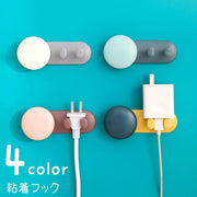 ケーブルホルダー コードホルダー 単品 収納 巻き取り ケーブルクリップ 配線 USB 整理整頓 粘着テープ 防水 PCアクセサリー イヤホン 充電ケーブル まとめる 絡みにくい 落下防止 壁用 壁付け シンプル おしゃれ キッチン テレビ台 インテリア雑貨 カジュアル ツートンカラー 緑 青 白 灰 黄 ピンク 茶