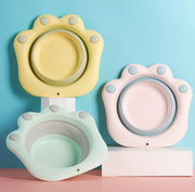 折りたたみ洗面器 手桶 湯桶 ベビー用 子供用 赤ちゃん バス用品 お風呂 洗濯 掃除 足湯 折り畳み コンパクト収納 省スペース 持ち運び便利 可愛い アウトドア キャンプ 旅行