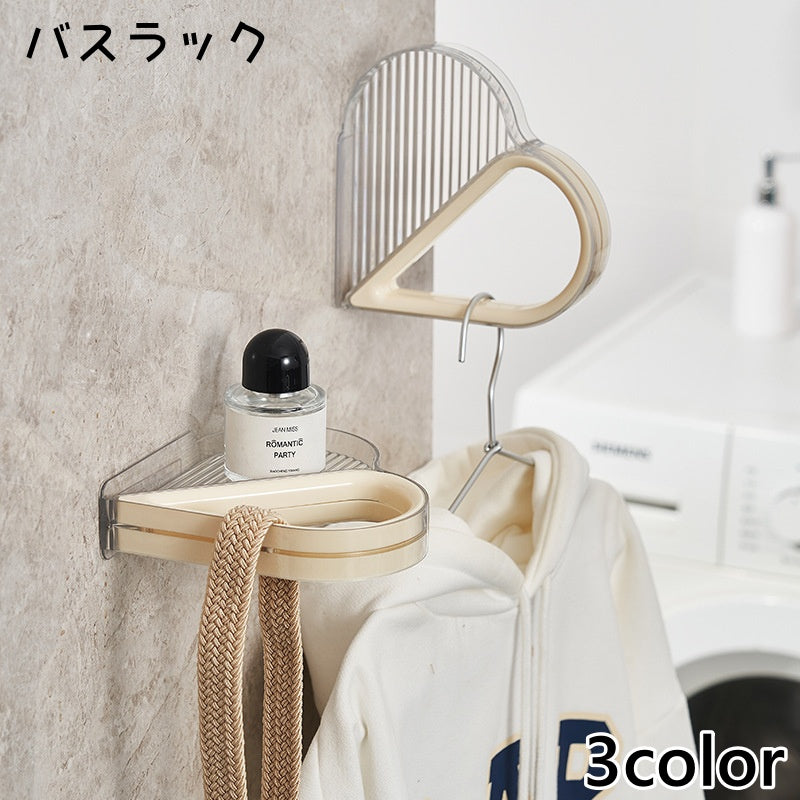 バスラック 収納棚 シャワーラック タオル掛け 粘着式 収納 整理整頓 お風呂 洗面所 浴室 バス用品 シャンプー ボディーソープ 小物置き