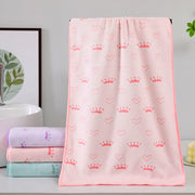 フェイスタオル バス用品 バスグッズ 35×75cm 吸水 洗顔 手拭き 汗拭き 顔拭き お風呂 洗面所 入浴 王冠 クラウン かわいい