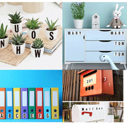 シール ステッカー 同色5枚セット デコレーション アルファベット 文字 数字 DIY 防水 文具 事務用品 ネーム シンプル ラベル