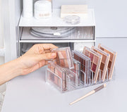 メイクパレットホルダー コスメスタンド 7仕切り 7マス ファンデ チーク アイシャドウホルダー 化粧品収納 透明 クリア 立てて収納 メイク小物 メイクボックス 整理整頓 シンプル 便利