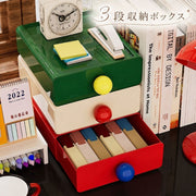 卓上収納ボックス 引き出し 3段 コスメ収納 小物入れ デスク収納 多用途 収納ケース韓国風 おしゃれ 整理整頓 お家 オフィス 化粧品 文房具入れ アクセサリー収納 かわいい 便利 事務用品 整理用品 インテリア雑貨
