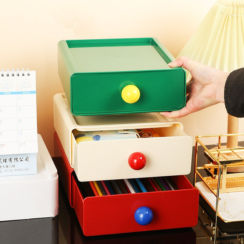 卓上収納ボックス 引き出し 3段 コスメ収納 小物入れ デスク収納 商品画像3