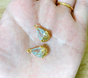 アクセサリーパーツ ペンダントトップ 2個組 2個セット ペンダントヘッド チャーム ラインストーン ビジュー ティアドロップ 雫 しずく型