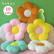 クッション フロアクッション インテリア雑貨 35cm 座面クッション 座布団 チェアクッション フラワー 花 おしゃれ かわいい ふわふわ キュート 模様替え リビング 子ども部屋 茶 白 黒 ピンク 黄 緑 灰 紫