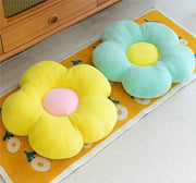 クッション フロアクッション インテリア雑貨 35cm 座面クッション 座布団 チェアクッション フラワー 花 おしゃれ かわいい ふわふわ キュート 模様替え リビング 子ども部屋 茶 白 黒 ピンク 黄 緑 灰 紫