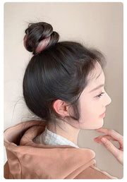 お団子ウィッグ メッシュ ヘアゴム レディース つけ毛 ポイントウィッグ エクステ 髪飾り ウェーブ カール 巻き髪 シニヨン ポニーテール ハイライト ボリューム