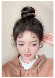 お団子ウィッグ メッシュ ヘアゴム レディース つけ毛 ポイントウィッグ エクステ 髪飾り ウェーブ カール 巻き髪 シニヨン ポニーテール ハイライト ボリューム