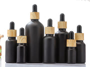 遮光瓶 スポイトボトル 詰め替え容器 ガラス製 小瓶 5ml 100ml アロマオイル エッセンシャルオイル 小分け 持ち運び 携帯 黒 ブラック