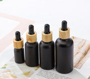 遮光瓶 スポイトボトル 詰め替え容器 ガラス製 小瓶 5ml 100ml アロマオイル エッセンシャルオイル 小分け 持ち運び 携帯 黒 ブラック