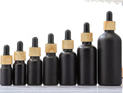 遮光瓶 スポイトボトル 詰め替え容器 ガラス製 小瓶 5ml 100ml アロマオイル エッセンシャルオイル 小分け 持ち運び 携帯 黒 ブラック