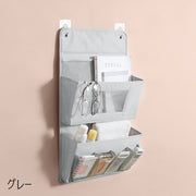 ウォールポケット 2段 壁掛け 収納用品 ポケット 吊り下げ ラック 小物入れ 壁掛け収納 リビング レターケース 文房具収納 衣類収納 小物収納 キッチン収納 壁飾り インテリア 玄関 片付け 整理整頓 おしゃれ ナチュラル シンプル 灰 ベージュ
