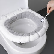 便座カバー 便座シート 便座マット O型 取っ手付き 伸縮性あり シンプル もこもこ ふわふわ あったか トイレ 便座 カバー シート 冬 グレー 青 ピンク 緑
