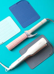 ヘアアイロンマット シート パッド カバー ケース 収納 一時置き シリコン 耐熱 焦げ防止 落下防止 滑り止め 保護 持ち運び 旅行 出張