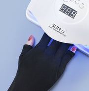 ネイル用UVカット手袋 両手用 左右セット 指先なし 指無し UVカットグローブ ネイルケア用品 ハンドケア用品 ネイルグローブ 紫外線対策 ジェルネイル UVライト対策 ネイルライト対策 手袋 グローブ ロング ショート 無地 ブラック ホワイト 黒 白