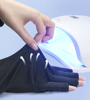 ネイル用UVカット手袋 両手用 左右セット 指先なし 指無し UVカットグローブ ネイルケア用品 ハンドケア用品 ネイルグローブ 紫外線対策 ジェルネイル UVライト対策 ネイルライト対策 手袋 グローブ ロング ショート 無地 ブラック ホワイト 黒 白