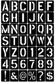 ステンシルシート ステンシルプレート 42枚セット テンプレート アルファベット 英字 大文字 数字 装飾 DIY ブラック 黒