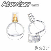 アトマイザー スプレーボトル 詰め替え容器 25ml ガラス アロマ 香水 パフューム 瓶 小分け 消毒液 持ち歩き 携帯用 ミニボトル プッシュ式 無地 クリア シンプル おしゃれ かわいい