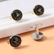 カフスボタン 2個セット 1ペア 時計 ウォッチ メンズ レディース カフスリンクス 男女兼用 ユニセックス スーツアクセサリー ファッション小物 スーツ小物 シルバーカラー ゴールドカラー フォーマル ユニーク カウスボタン シャツ 男性 女性 大人 おしゃれ 結婚式 披露宴 入学式 卒業式 父の日 誕生日 プレゼント 贈り物 ギフト