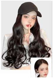 帽子付きウィッグ 帽子ウィッグ キャップウィッグ 髪付き帽子 レディース かつら ウェーブ ロング カール イメチェン おしゃれ