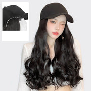 帽子付きウィッグ 帽子ウィッグ キャップウィッグ 髪付き帽子 レディース かつら ウェーブ ロング カール イメチェン おしゃれ