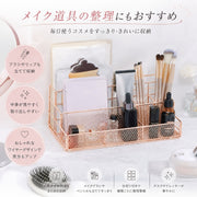 卓上収納ボックス デスクオーガナイザー 小物入れ 収納ケース 収納ラック 卓上収納 文房具入れ 仕切り 金属製 メタル ペンホルダー ペン立て リモコンラック 整理用品 事務用品 メイク用品 化粧品 シンプル 整理整頓 多機能 便利
