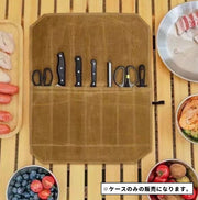 包丁ケース 包丁ロールバッグ 7本収納 布巻き 包丁入れ ナイフキャリア 持ち運び ナイフケース 包丁収納 キャンプ アウトドア 料理教室 BBQ おしゃれ かっこいい 無地 単色